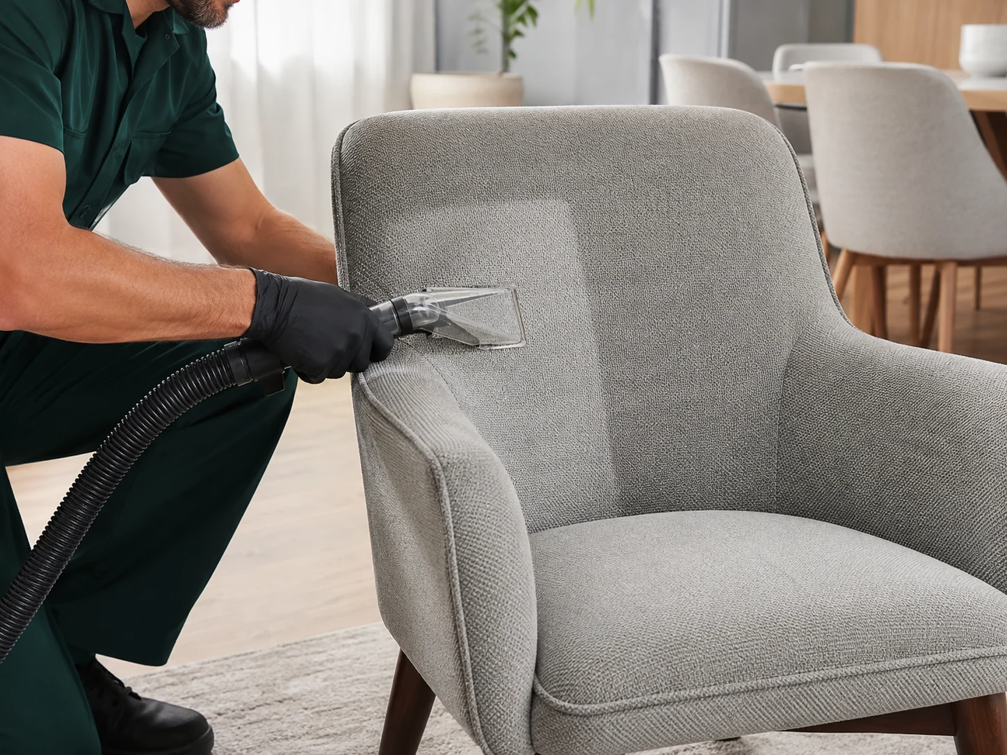 Limpieza profesional de un sillón
